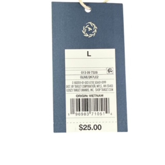 NWT Universal Thread A-line Front Lower Split Cap Sleeve Maxi Olive Dress Size L - Picture 8 of 9